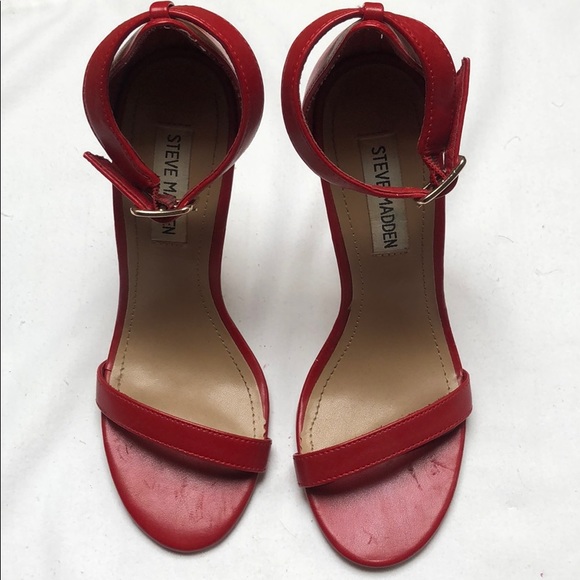 Red strappy open heels - Picture 2 of 4